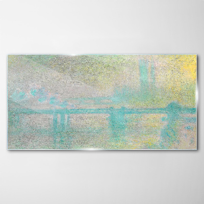 Winter Morning on the River Glass Print