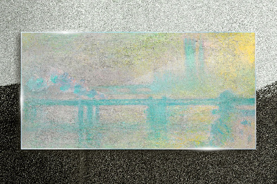 Winter Morning on the River Glass Print