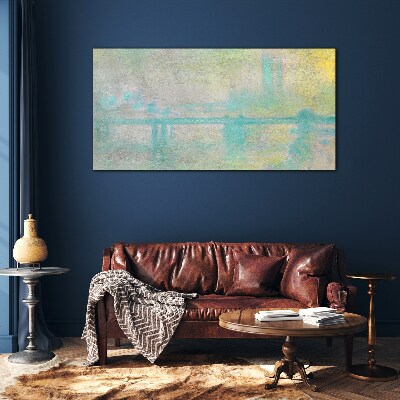 Winter Morning on the River Glass Print