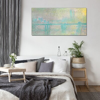 Winter Morning on the River Glass Print