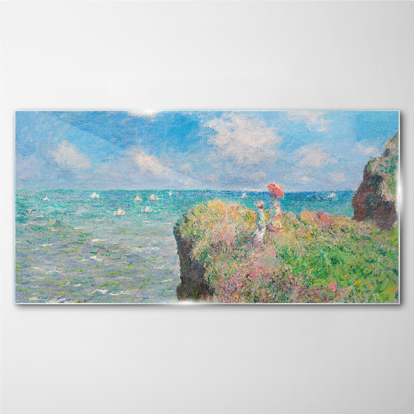 Summer seaside landscape Glass Print