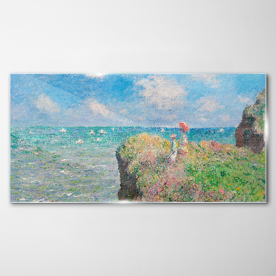 Summer seaside landscape Glass Print