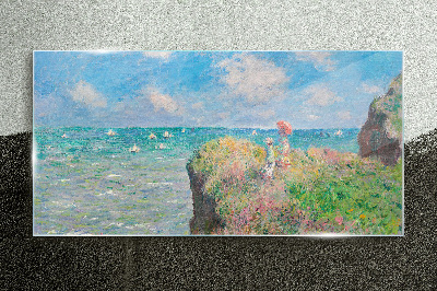 Summer seaside landscape Glass Print