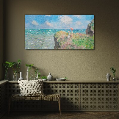 Summer seaside landscape Glass Print