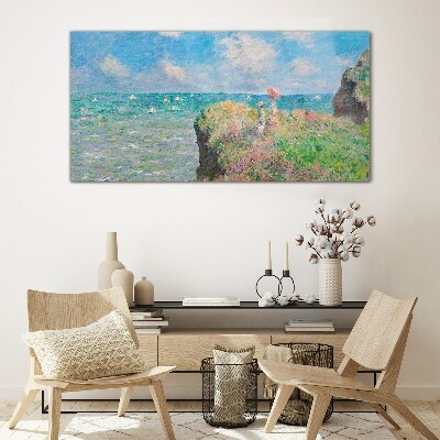 Summer seaside landscape Glass Print