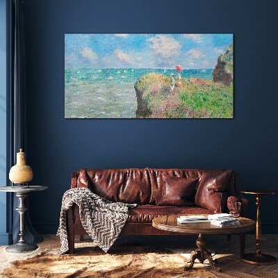Summer seaside landscape Glass Print