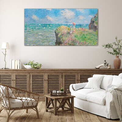Summer seaside landscape Glass Print