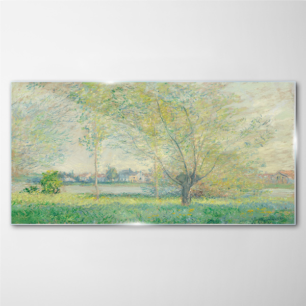 Spring landscape Glass Print