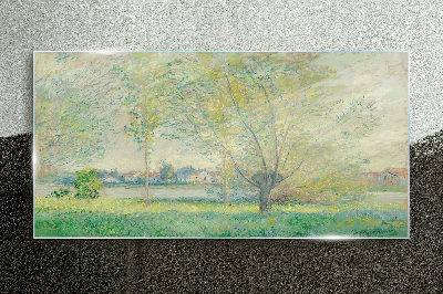 Spring landscape Glass Print