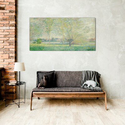 Spring landscape Glass Print