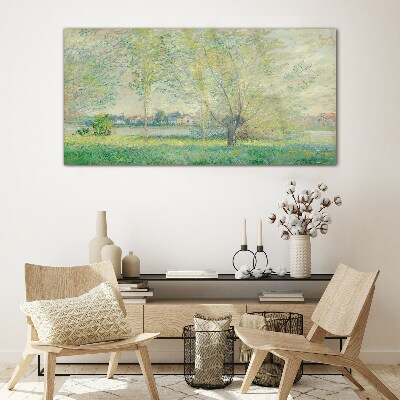 Spring landscape Glass Print
