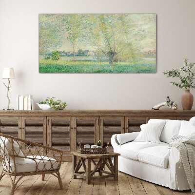 Spring landscape Glass Print