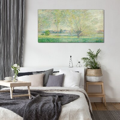 Spring landscape Glass Print
