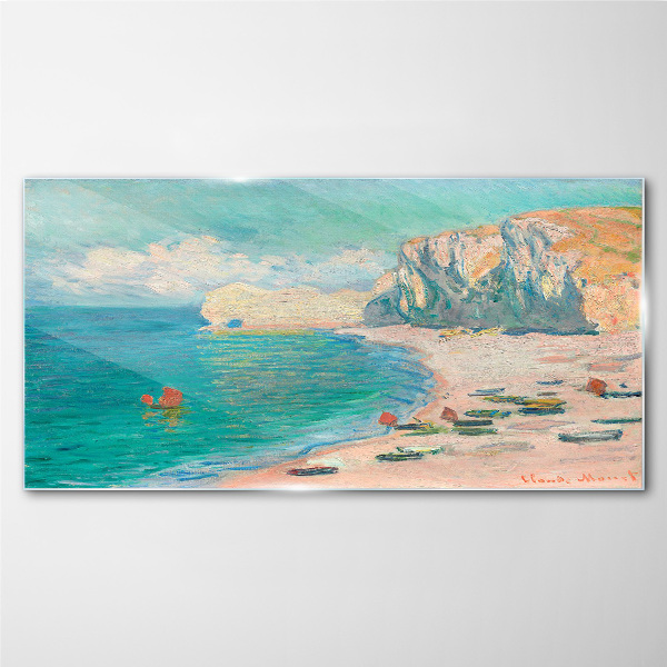 Beach in the Normandy sun Glass Print