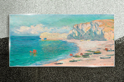 Beach in the Normandy sun Glass Print