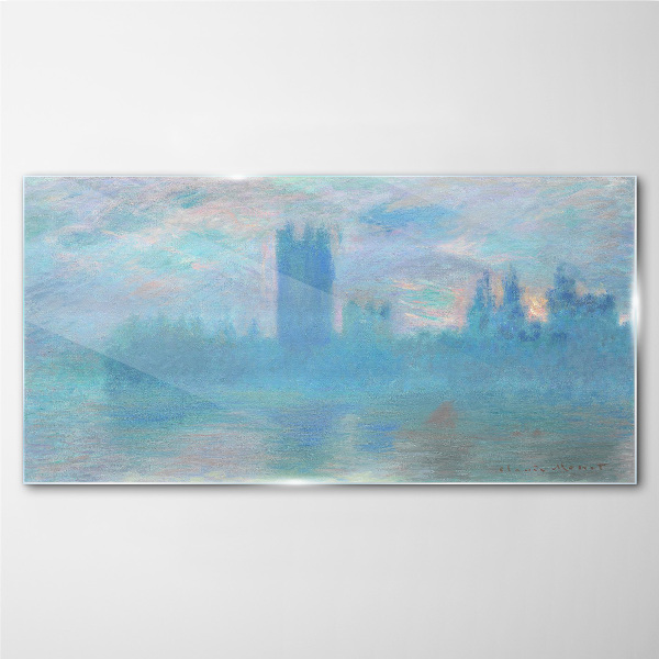 Foggy London in the morning Glass Print