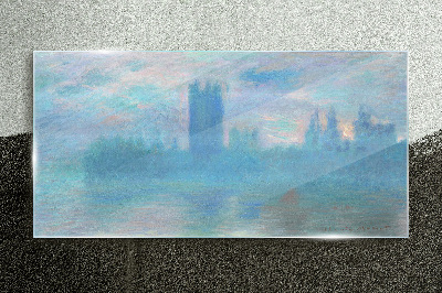 Foggy London in the morning Glass Print
