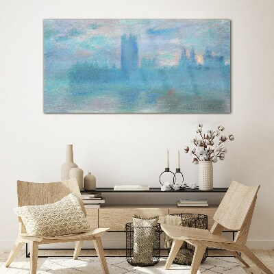 Foggy London in the morning Glass Print