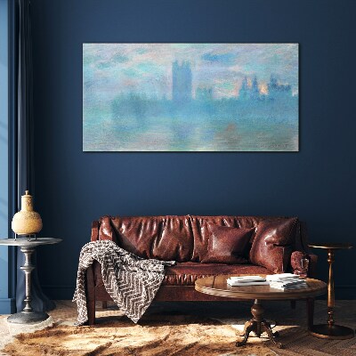 Foggy London in the morning Glass Print