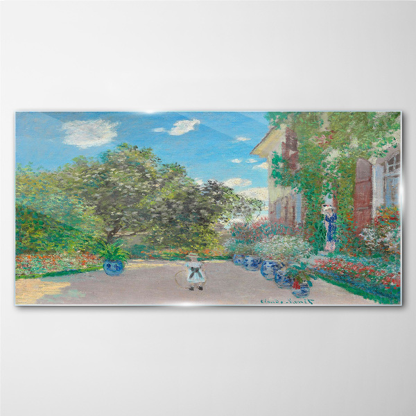 The Garden at Giverny Glass Print