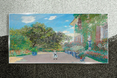 The Garden at Giverny Glass Print