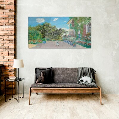 The Garden at Giverny Glass Print