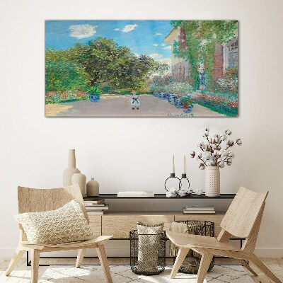 The Garden at Giverny Glass Print
