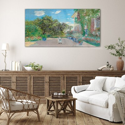The Garden at Giverny Glass Print