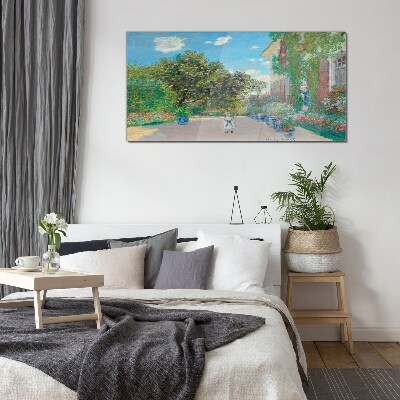 The Garden at Giverny Glass Print