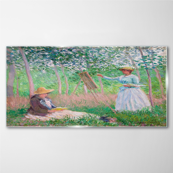 Summer painting outdoors Glass Print