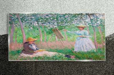 Summer painting outdoors Glass Print