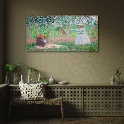 Summer painting outdoors Glass Print