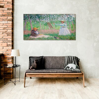 Summer painting outdoors Glass Print