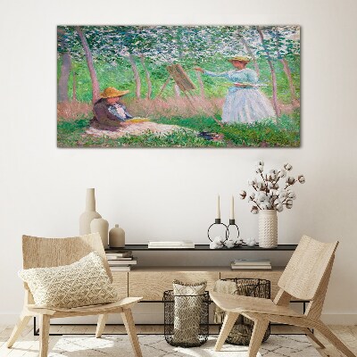 Summer painting outdoors Glass Print
