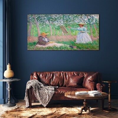 Summer painting outdoors Glass Print