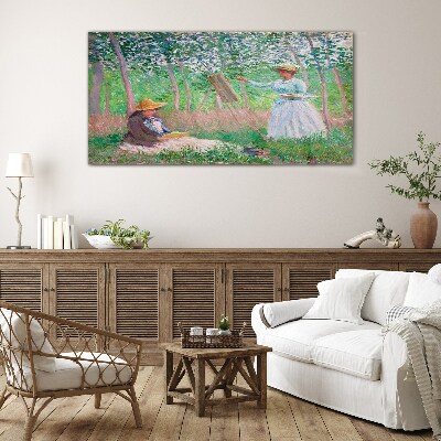 Summer painting outdoors Glass Print