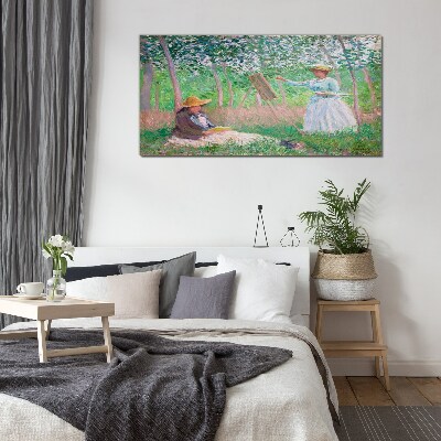 Summer painting outdoors Glass Print