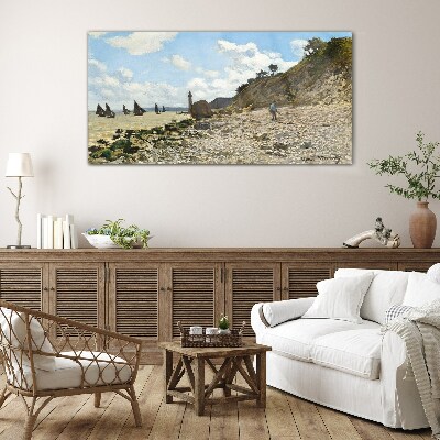 A quiet coast with a lighthouse Glass Print