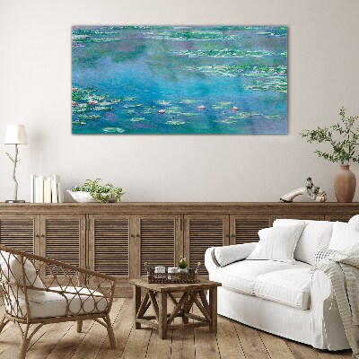 Monet water lilies Glass Print