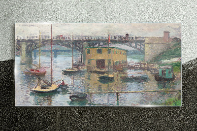 Bridge at argenteuil monet Glass Print