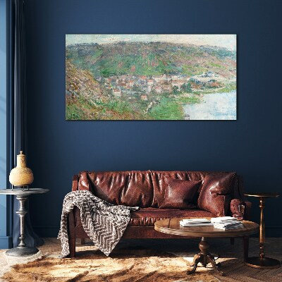 Spring landscape by the river Glass Print