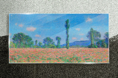 Meadows landscape monet Glass Print