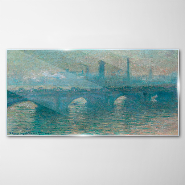 London Bridges in the Fog Glass Print