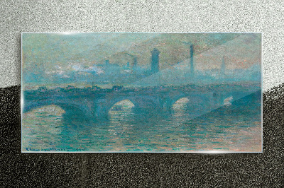 London Bridges in the Fog Glass Print