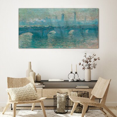 London Bridges in the Fog Glass Print