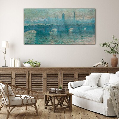 London Bridges in the Fog Glass Print
