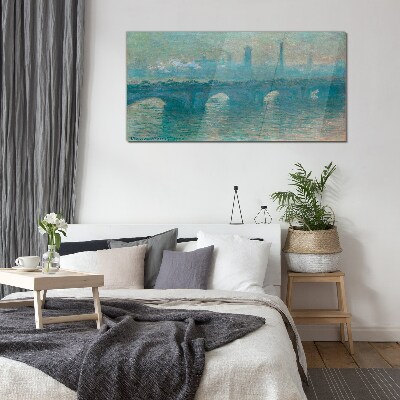 London Bridges in the Fog Glass Print