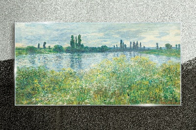 View of the river in the green Glass Print