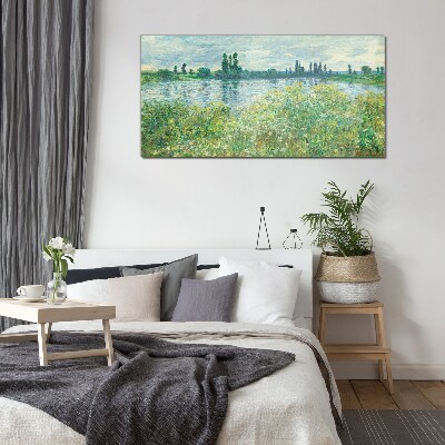 View of the river in the green Glass Print