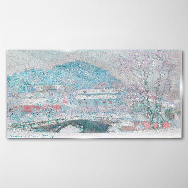 Monet village in norway Glass Print